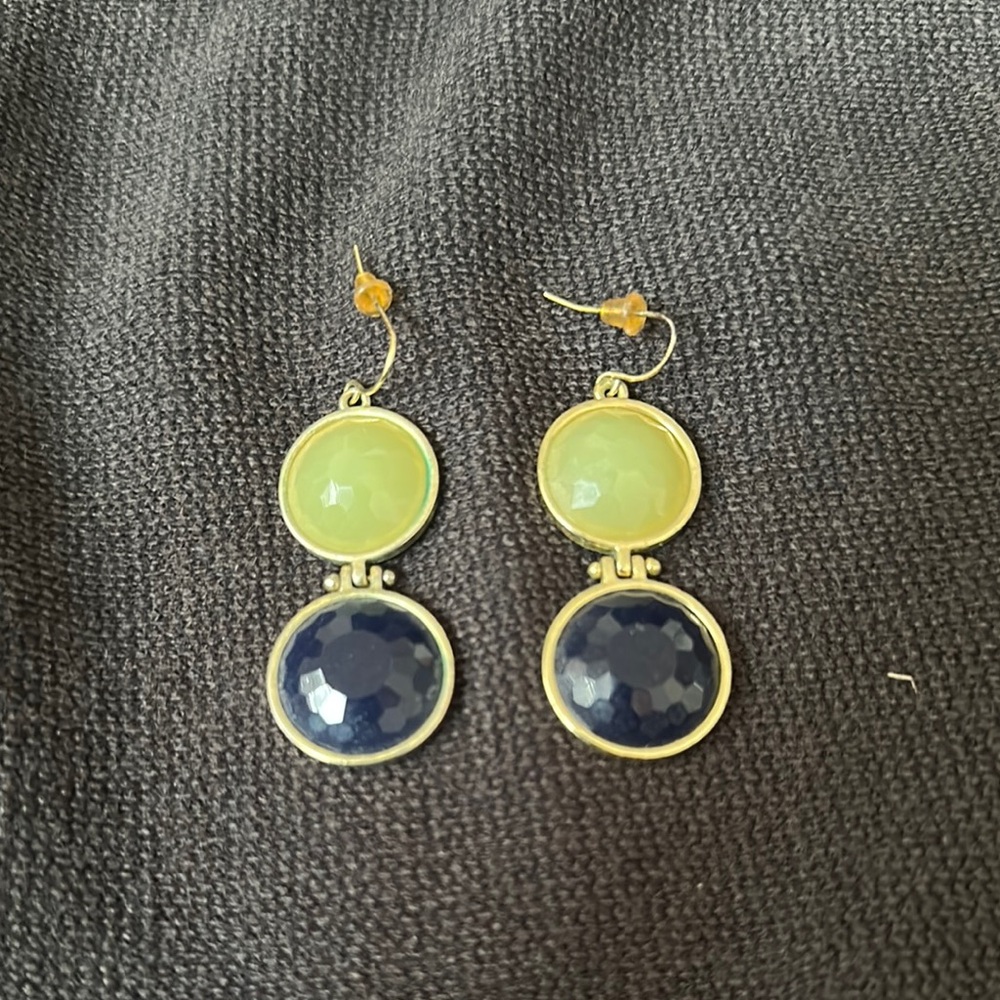 Two-Tone Drop Earrings